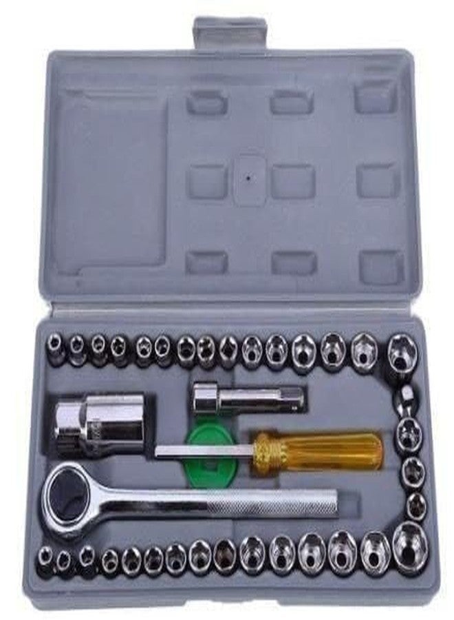 YUGANSHU 40 in 1 Screwdriver & Socket Tool Kit | Hex Wrench Ratchet Handle Set | Carbon Steel Repair Tools for Car Bike Motorcycle Household Maintenance Portable Toolbox - Image 1